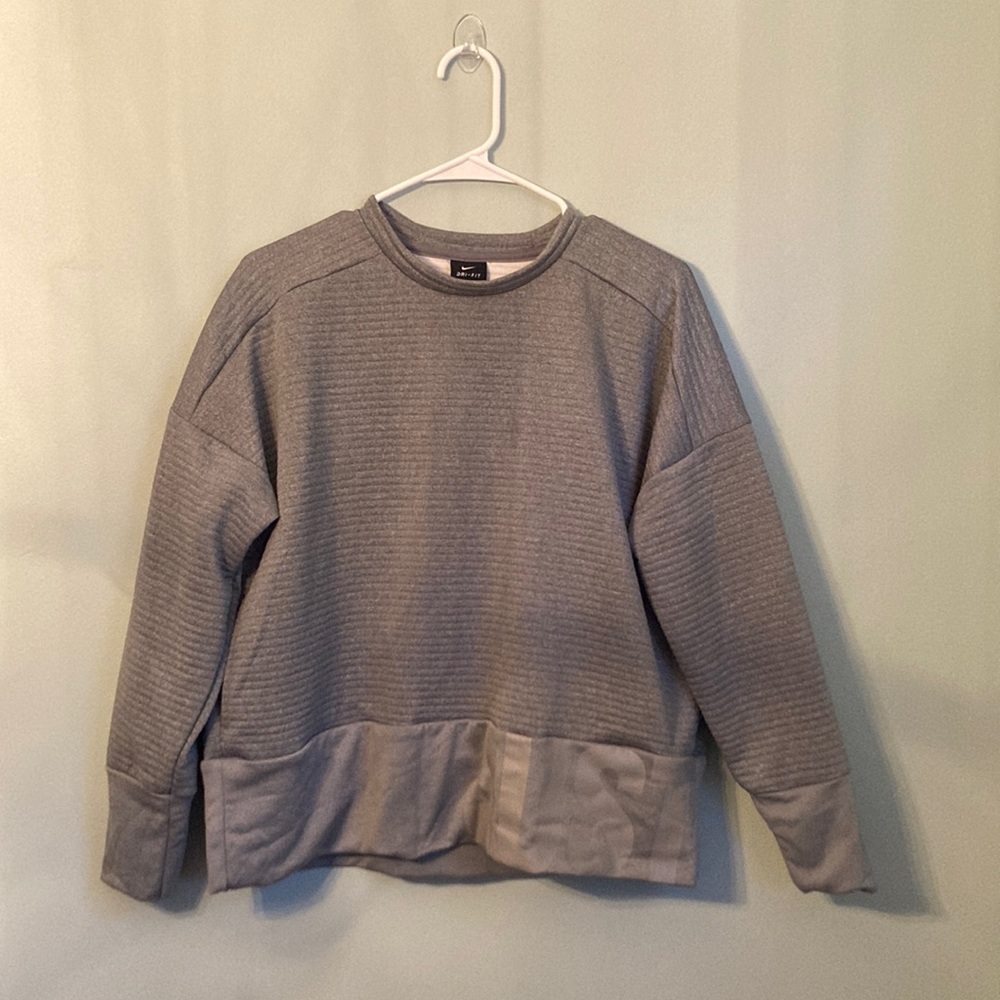Nike Dri-Fit gray just do it workout crewneck.  A1